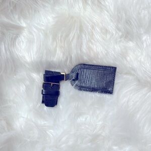 LV Black Leather Luggage Tag luxury item